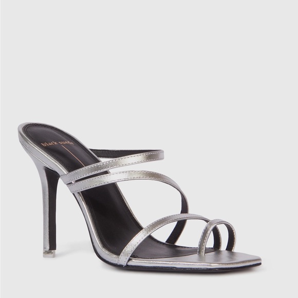 Black Suede Studio Silver Heels - Picture 2 of 5